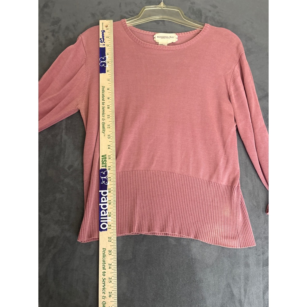 Ribbed Knit Sweater Dusty Rose Pink Small - Picture 4 of 7